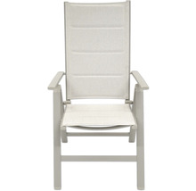 Fauteuil de jardin avec accoudoirs et revêtement textile