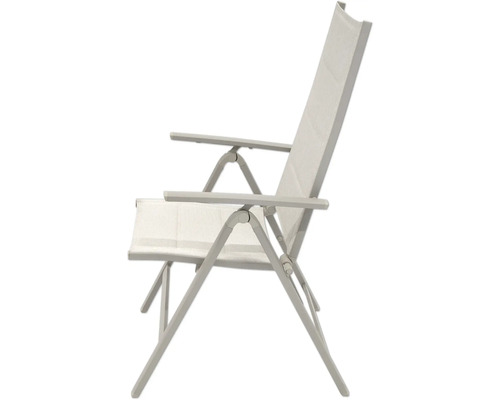 Fauteuil de jardin en tissu et métal avec accoudoirs