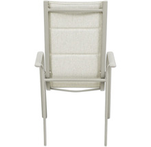 Chaise de jardin avec accoudoirs et revêtement textile