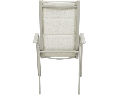 Chaise de jardin avec accoudoirs et revêtement textile