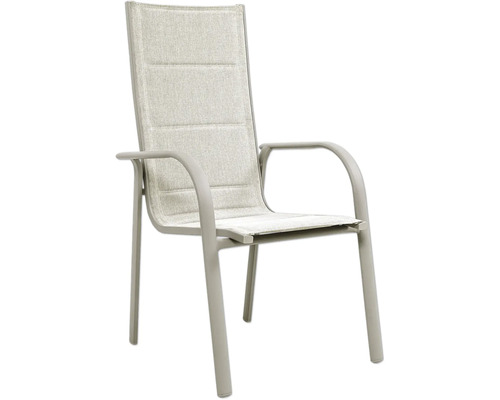 Chaise de jardin avec accoudoirs et dossier haut