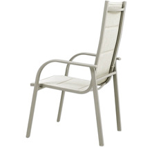 Chaise de jardin avec accoudoirs et revêtement textile