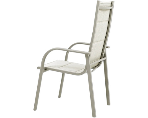 Chaise de jardin avec accoudoirs et revêtement textile