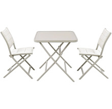 Ensemble de table de jardin avec deux chaises pliantes et une table carrée
