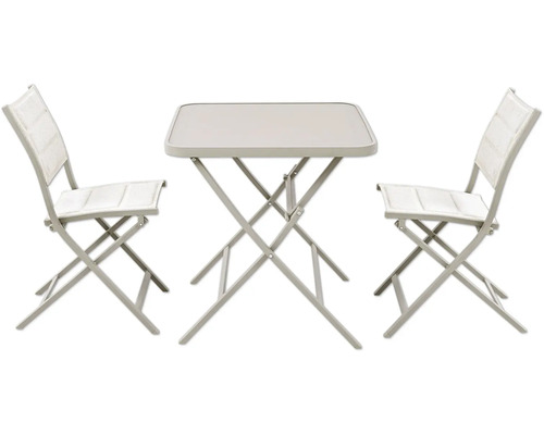 Ensemble de table de jardin avec deux chaises pliantes et une table carrée