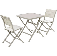 Groupe de table de jardin avec table pliante et deux chaises pliantes
