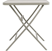 Klappbarer Gartentisch mit Metallgestell und rechteckiger Tischplatte