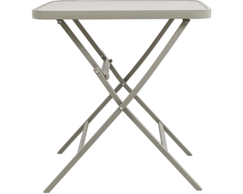 Klappbarer Gartentisch mit Metallgestell und rechteckiger Tischplatte