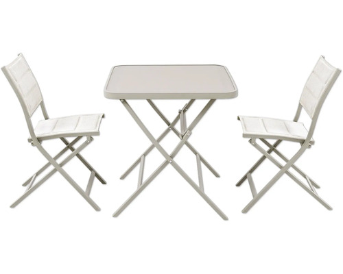 Gartentischset mit Klapptisch und zwei Klappstühlen