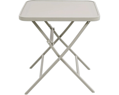 Klapptisch mit quadratischer Tischplatte und klappbarem Untergestell