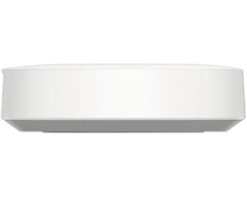 Plafonnier plat rectangulaire à LED avec face avant blanche et bord gris