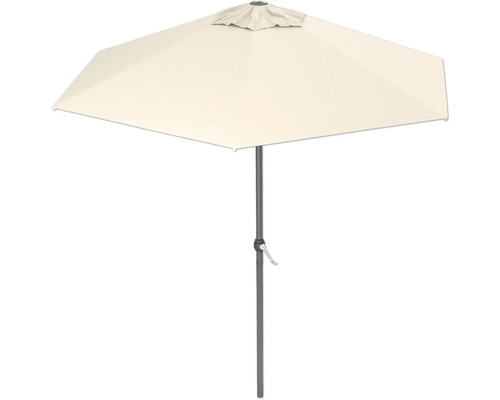 Parasol de marché SOLUNA Nancy Ø 250 cm écru avec protection anti-UV 80, entoilage polyester hydrofuge, facile à tendre à l'aide de la manivelle Parasol rectangulaire pour le jardin