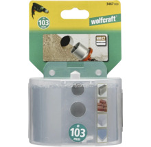 Wolfcraft Lochsäge mit 103 mm Durchmesser in Verpackung.