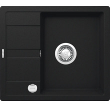 Schwarzes Spülbecken mit Abtropffläche