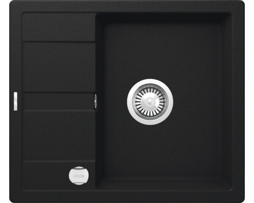 Schwarzes Spülbecken mit Abtropffläche