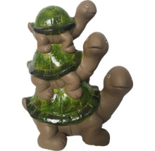 Figurine de jardin décorative : trois tortues empilées les unes sur les autres