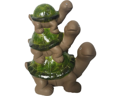 Figurine de jardin décorative : trois tortues empilées les unes sur les autres