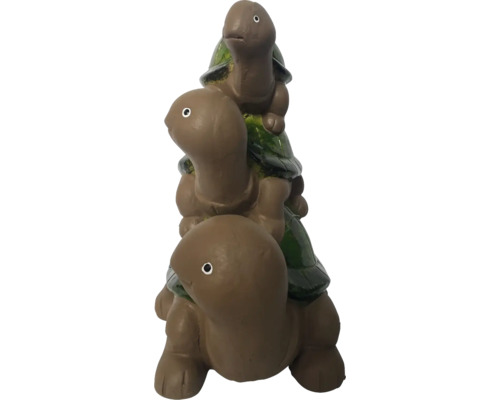 Figurine de jardin décorative : trois tortues empilées les unes sur les autres