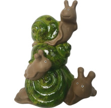Figurine de jardin décorative : Trois escargots empilés les uns sur les autres