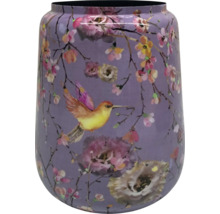 Dekorative Vase mit Blumen- und Vogelmuster