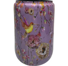 Dekorative Blumenvase mit Kolibri- und Blütenmuster