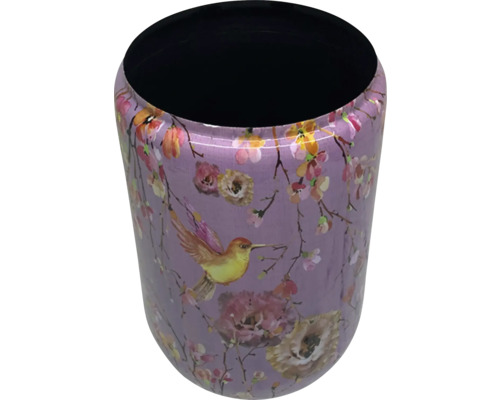 Zahnputzbecher mit Vogel- und Blumenmuster