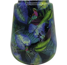 Dekorative Blumenvase mit Vogel- und Blätterdesign