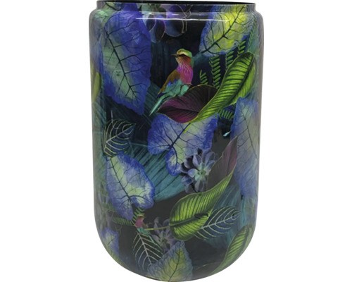 Dekorative Blumenvase mit Vogel- und Blattmuster