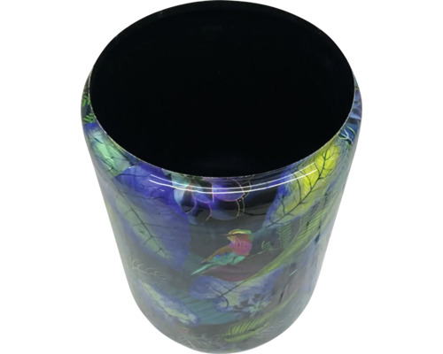 Papierkorb mit Vogel- und Pflanzenmuster