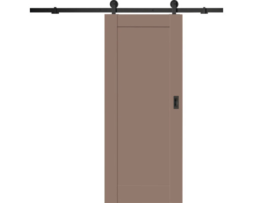 Schiebetür mit schwarzer Schiene und Griff