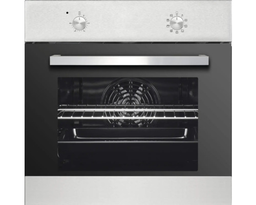 Four encastrable avec porte ouverte, intérieur avec gril et boutons de commande