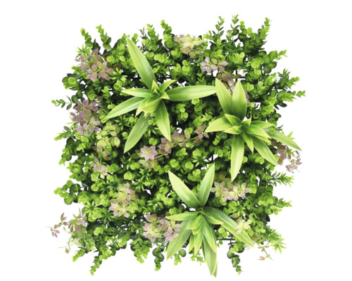 Mur végétal artificiel Dreams 38 x 38 cm Tapis de plantes artificielles avec différents types de verdure pour l'intérieur et l'extérieur