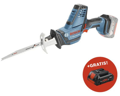 Akku-Säbelsäge Bosch GSA 18 V-Li C, ohne Akku inkl. Sägeblätter Bosch Professional Akku-Säbelsäge mit zusätzlichem Akku