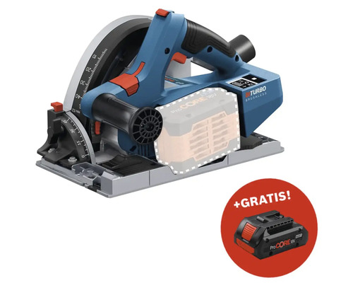 Scie circulaire plongeante sans fil Bosch Professional Connectivity BITURBO GKT 18V-52 GC, avec L-BOXX, sans batterie ni chargeur Scie circulaire à batterie avec batterie supplémentaire gratuite