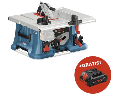 Scie circulaire sur table sans fil Bosch Professional GTS 18V-216 BITURBO, sans batterie ni chargeur Scie circulaire de table Bosch avec batterie gratuite