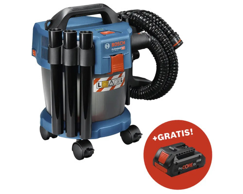 Aspirateur eau et poussière Bosch Professional avec accessoires et batterie gratuite