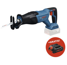 Scie sabre sans fil avec une lame de scie pour métaux fins et une batterie supplémentaire