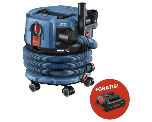 Aspirateur sur batterie classe M Bosch Professional GAS 18V-12 MC, sans batterie ni chargeur Aspirateur eau et poussière sans fil Bosch avec batterie gratuite