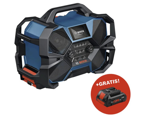 Radio de chantier sans fil Bosch GPB 18VH-6 SRC DAB+, sans batterie ni chargeur Radio de chantier Bosch avec batterie gratuite