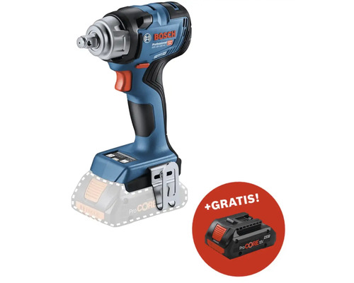 Akku-Schlagschrauber Bosch Professional GDS 18V-330 HC + GRATIS Zugabeartikel Akkupack Bosch Professional ProCORE18V 4.0Ah Bosch Professional Akku-Schlagschrauber mit zusätzlichem Akku