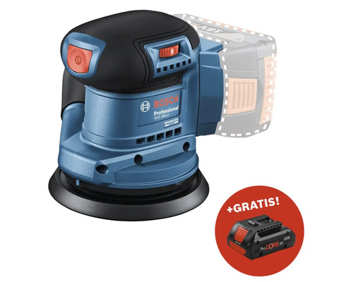 Akku-Exzenterschleifer Bosch Professional GEX 185-LI, ohne Akku und Ladegerät Bosch Professional GEX 185-LI Akku-Exzenterschleifer mit zusätzlichem Akku
