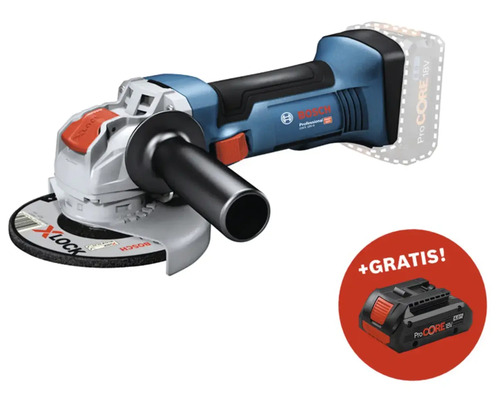 Meuleuse d'angle sans fil Bosch Professional avec système X-Lock et batterie supplémentaire incluse