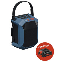 Radio de chantier Bosch avec poignée de transport et batterie supplémentaire