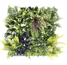 Mur végétal artificiel avec diverses plantes vertes