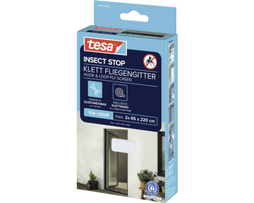Moustiquaire à scratch Tesa Insect Stop pour portes, taille maximale 2x 65 x 220 cm, bande auto-agrippante incluse, facile à découper