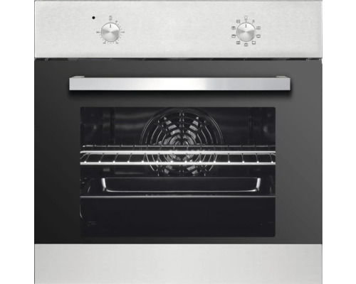 Four encastrable avec panneau de commande, poignée et intérieur avec grille.