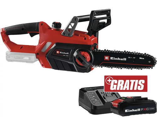 Tronçonneuse sans fil Einhell Power-X-Change GE-LC 18/25 Li + GRATUIT batterie 18 V 3,0 Ah Tronçonneuse à batterie Einhell avec batterie et chargeur