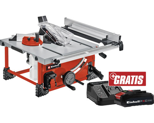 Scie circulaire sur table sans fil Einhell Power X-Change 2x18V TE-TS 36/210 Li + GRATUIT batterie 18 V 3,0 Ah Scie circulaire de table Einhell avec batterie et chargeur gratuits