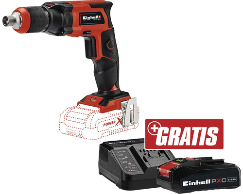 Einhell Akku-Trockenbauschrauber mit Ladegerät und Akku gratis