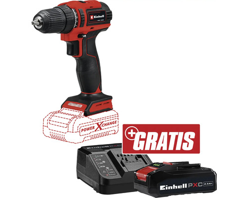 Visseuse à percussion sans fil Einhell Power X-Change IMPAXXO 18/400 + GRATUIT kit de démarrage PXC 18 V 2,5 Ah Visseuse-perceuse sans fil Einhell avec chargeur et batterie